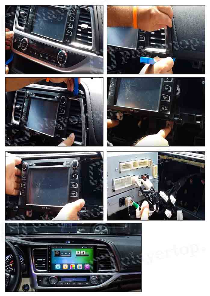 montage autoradio toyota highlander 2014 2016